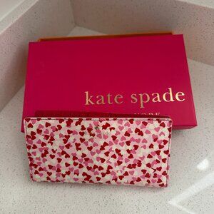 Kate Spade New York Confetti Print Secret Admirer Red Pink Wallet